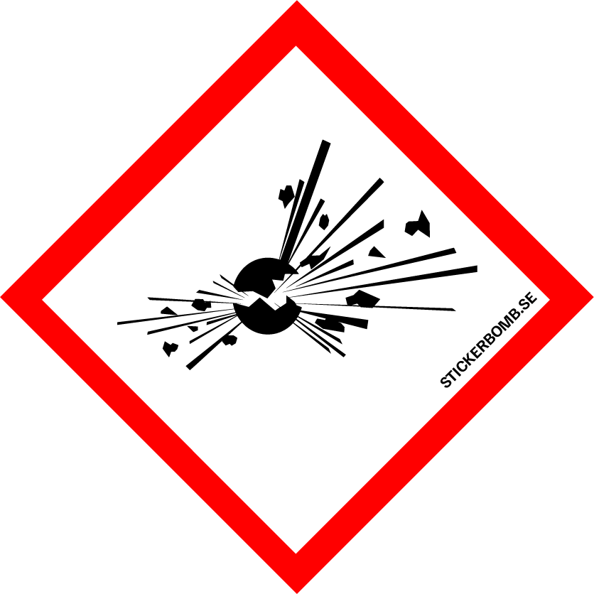 Explosive Vit/Röd - 5 x 5 cm
