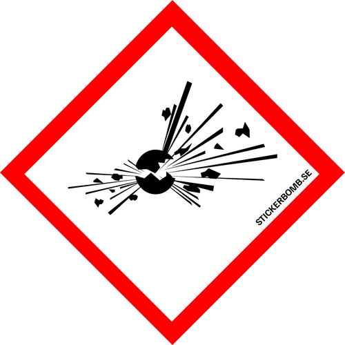 Explosive Vit/Röd - 5 x 5 cm